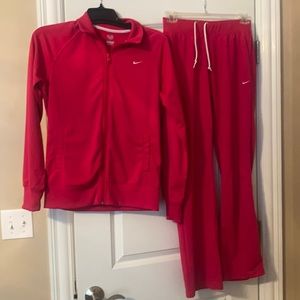 Nike Hot pink track suit Jacket Sz L pants Sz M